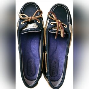 Sperry Women's Black and Tan Boat Shoes